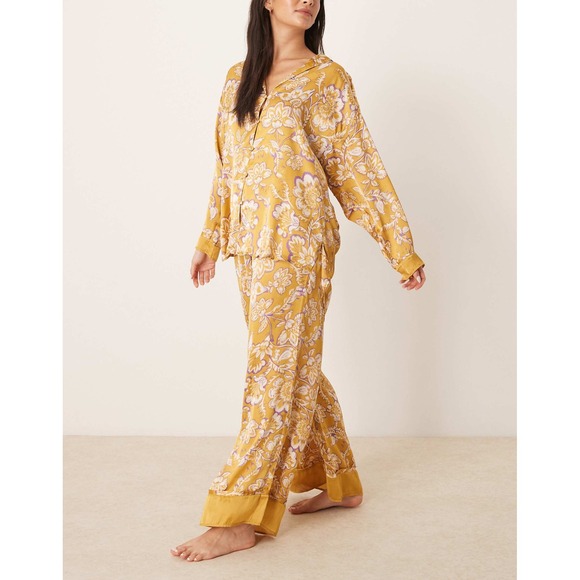 Intimately By Free People Other - Free People Golden Combo Dreamy Days Pajama Set Oversized Wide Leg
